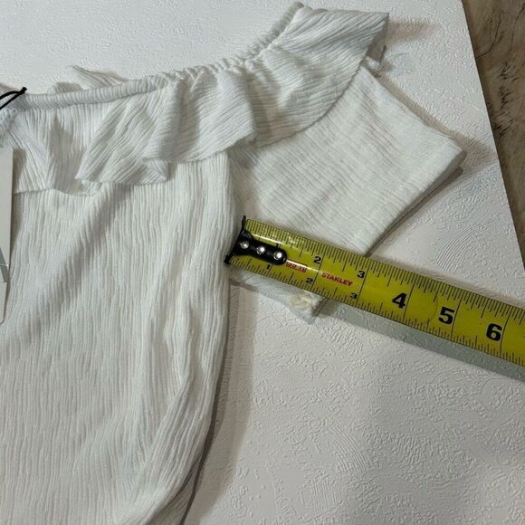 Zara Off The Shoulder Crop Top white size Lgirls halter cute lace stretch teen p - Picture 7 of 7